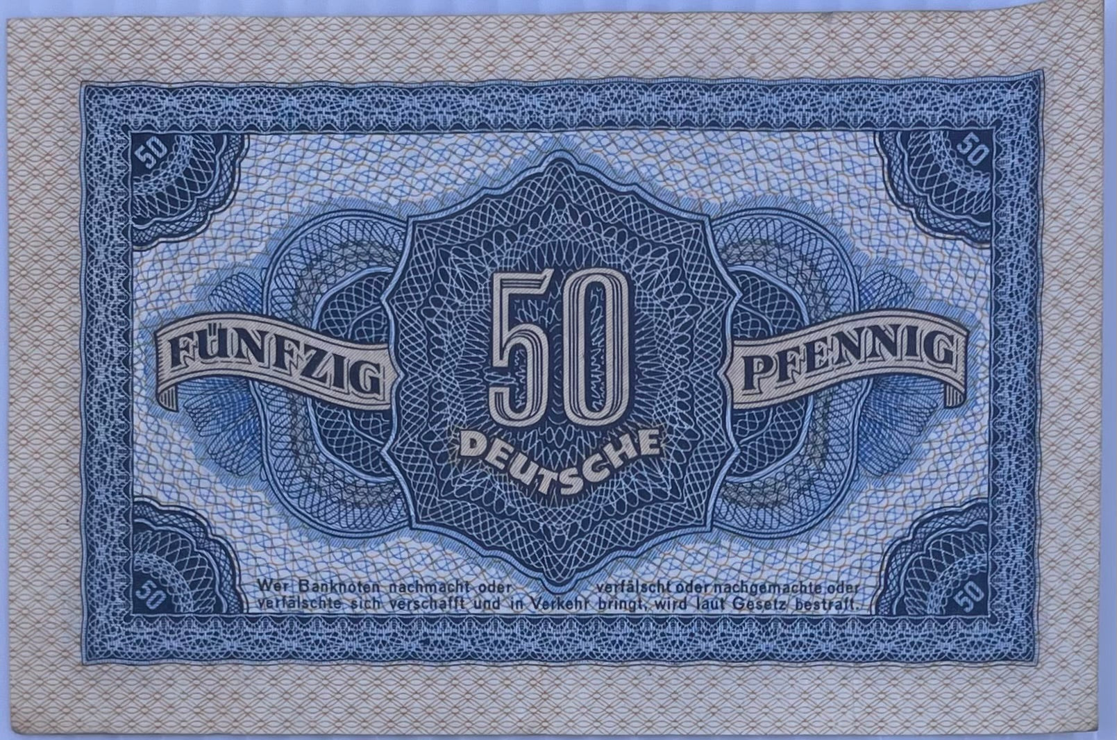 1948 Germany 50 Pfennig P-12 Circulated World Banknote